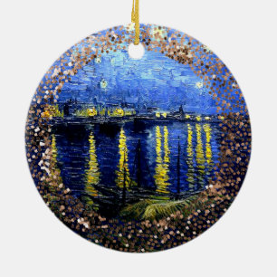 Décoration En Céramique Art Van Gogh, Nuit étoilée sur le Rhône,