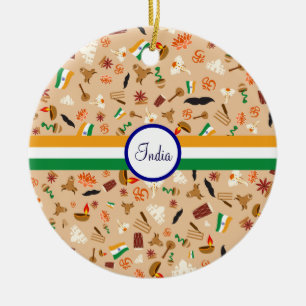 Décoration En Céramique Articles culturels indiens avec le drapeau et le
