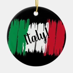 Décoration En Céramique Artistic Brushstroke Italy Flag
