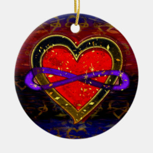 Décoration En Céramique Artistic Infinity Heart Polyamory Flag Symbol