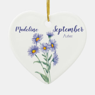 Décoration En Céramique Aster Septembre Fleur de naissance