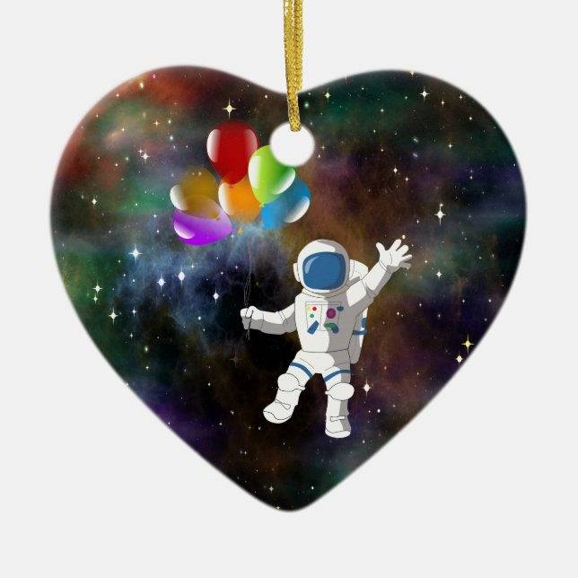 Décoration En Céramique Astronaut avec ballons (Devant)