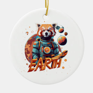 Décoration En Céramique astronaute de panda rouge
