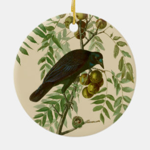 Décoration En Céramique Audubon American Crow Black Bird
