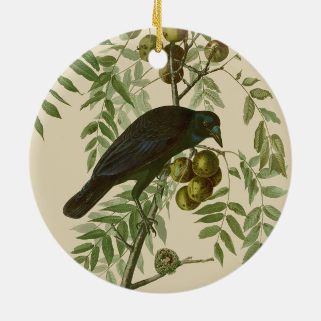 Décoration En Céramique Audubon American Crow Black Bird (Dos)