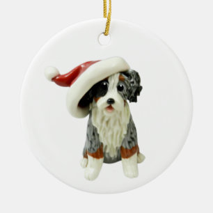 Décoration En Céramique Australian Shepherd Blue Merle Tricolor en cérami