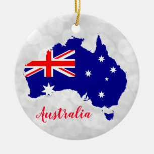 Décoration En Céramique Australie Carte du drapeau Noël