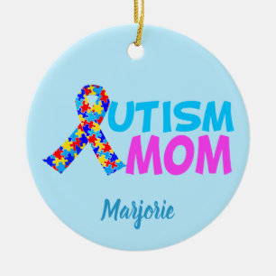 Décoration En Céramique Autisme Maman mignonne Personnalisée Fête des Mère
