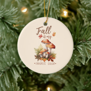 Décoration En Céramique Automne Est Ma Couleur Préférée - Champignons & Fe