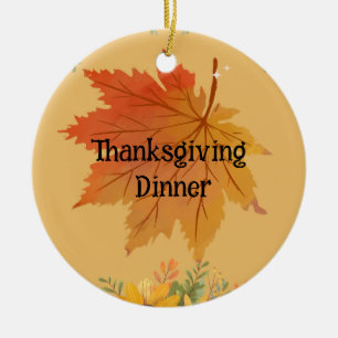 Décoration En Céramique Automne Floral Thanksgiving Dîner