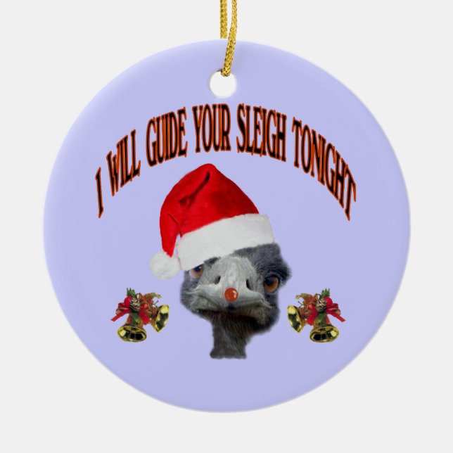 Décoration En Céramique Autruche de Noël (Devant)