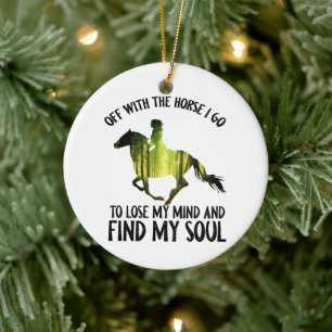 Décoration En Céramique Avec Le Cheval Je Vais Perdre Ma Forêt D'Esprit
