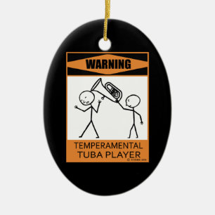 Décoration En Céramique Avertissement ! Joueur capricieux de tuba