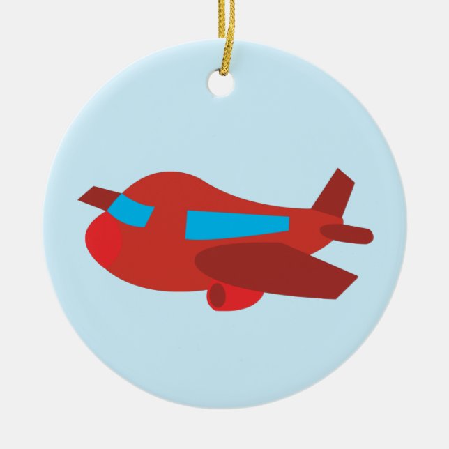 Décoration En Céramique Avion rouge et bleu (Devant)
