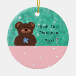 Décoration En Céramique Baby Bear Premier Noël de Bébé