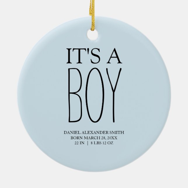 Décoration En Céramique Baby Blue Baby Boy Photo (Dos)