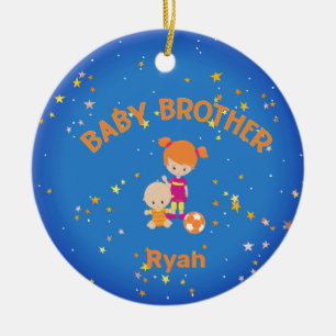 Décoration En Céramique Baby Brother avec Big Sister Personnalisé