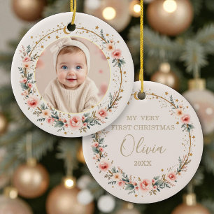 Décoration En Céramique Baby céleste Premier Noël Photo personnalisée