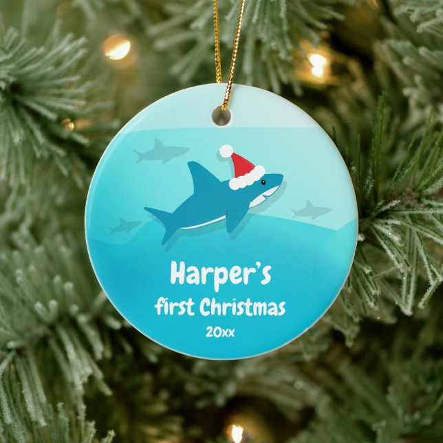Décoration En Céramique Baby First Christmas Blue Shark (Arbre)