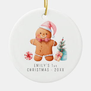 Décoration En Céramique Baby Gingerbread Premier Noël du bébé