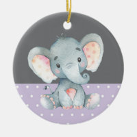 Baby shower Eléphant Fille Violet