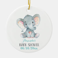 Baby shower Eléphant Turquoise Aqua Turquoise