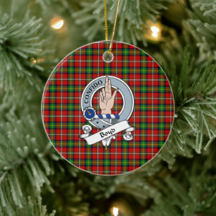 Décoration En Céramique Badge Clan Boyd Tartan Plaid