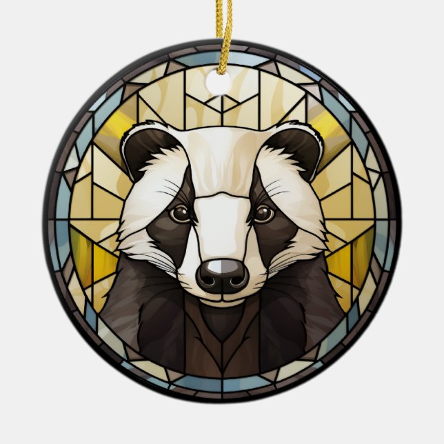 Décoration En Céramique Badger en verre doux (Devant)