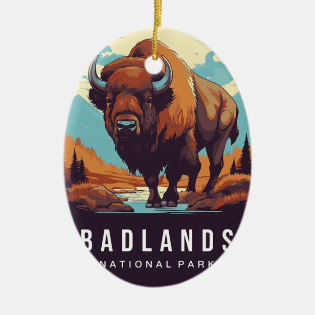 DÉCORATION EN CÉRAMIQUE BADLANDS NATIONAL PARK ORNAMENT (Devant)