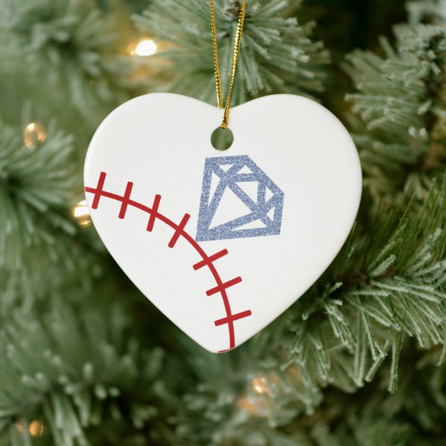 Décoration En Céramique Bague de baseball pour demande en mariage - Veux-t (Arbre)