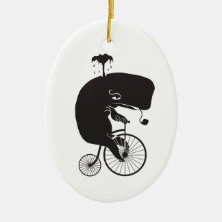 Décoration En Céramique Baleine montant un vélo
