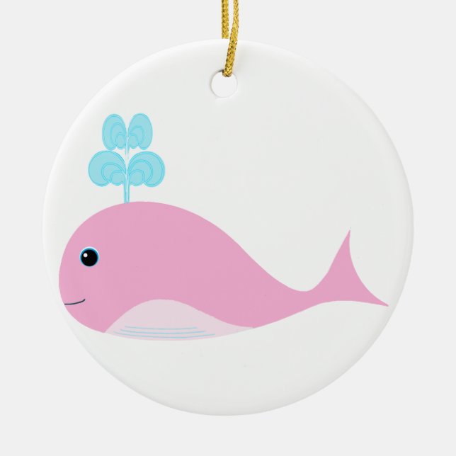 Décoration En Céramique Baleine rose mignonne (Devant)
