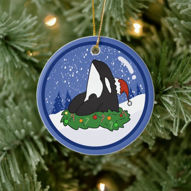 Décoration En Céramique Baleine tueuse Orca Christmas (Arbre)