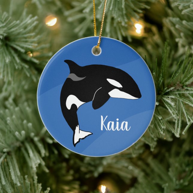 Décoration En Céramique Baleine tueuse personnalisée Orca (Arbre)
