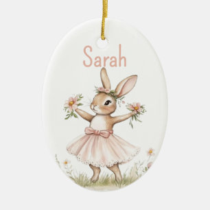 Décoration En Céramique Balise de nom du panier de lapin de Pâques pour fi
