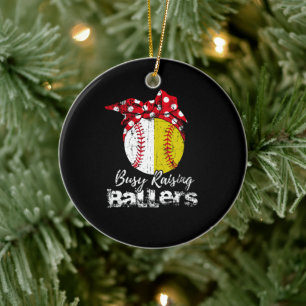 Décoration En Céramique Ballers d'ascension occupés softball de baseball