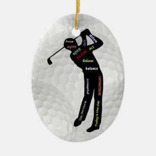Décoration En Céramique Balles de golf et mots de motivation de golf