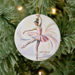 Décoration En Céramique Ballet de Noël personnalisé Ballerine danseuse