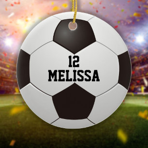 Décoration En Céramique Ballon de football à nom personnalisé
