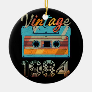 Décoration En Céramique Bande de cassette vintage 1984 Rétro 39e anniversa