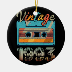 Décoration En Céramique Bande de cassette vintage 1993 Rétro 30e anniversa
