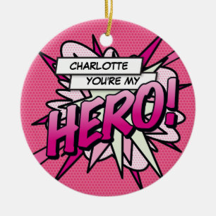 Décoration En Céramique Bande dessinée rétro amusante Vous êtes mon HÉROS 