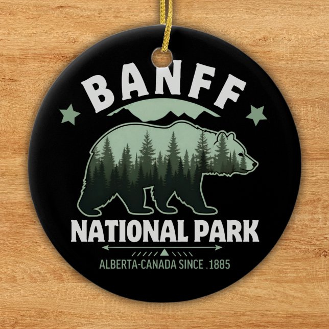 Décoration En Céramique Banff National Park Adventure – Watercolor Bear (Créateur téléchargé)