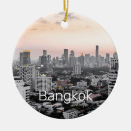 Décoration En Céramique Bangkok Skyline Sunset Panorama BKK Thaïlande