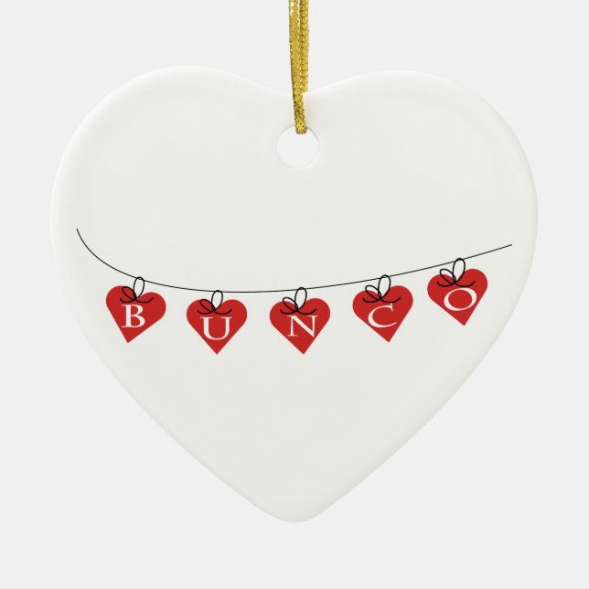 Décoration En Céramique Bannière de coeur de Bunco (Devant)