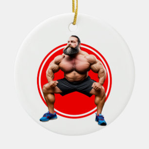 Décoration En Céramique Barbu Musclé