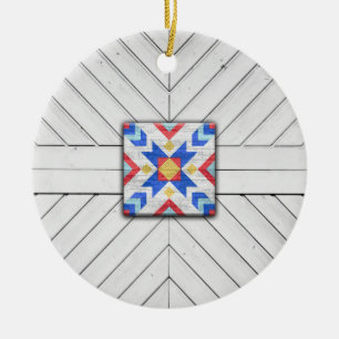 Décoration En Céramique Barn Quilt Star 6