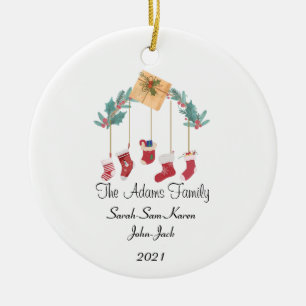 Décoration En Céramique Bas de famille de Noël personnalisés