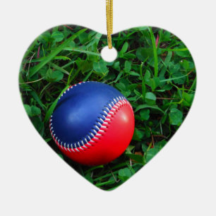 Décoration En Céramique Baseball Rouge et Bleu avec Stitch Blanc