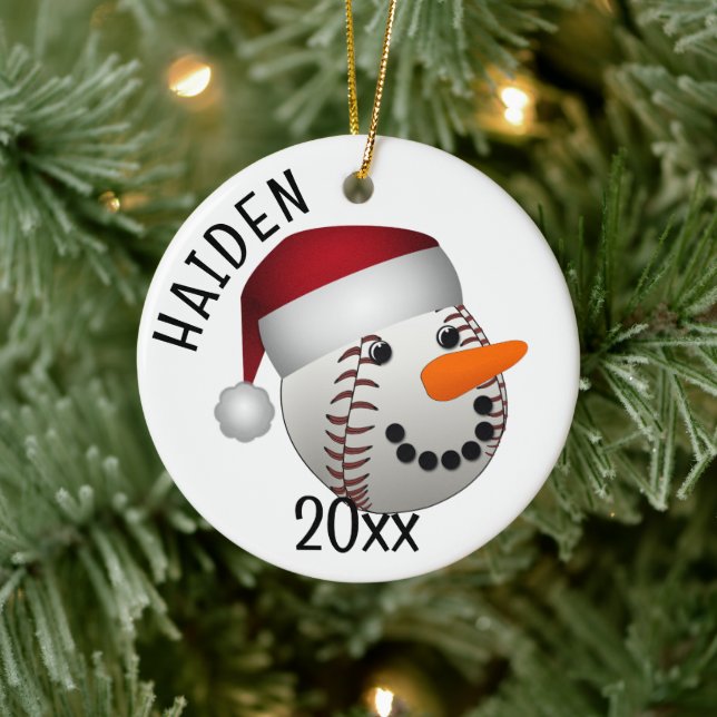 Décoration En Céramique Baseball Snowman Christmas (Arbre)